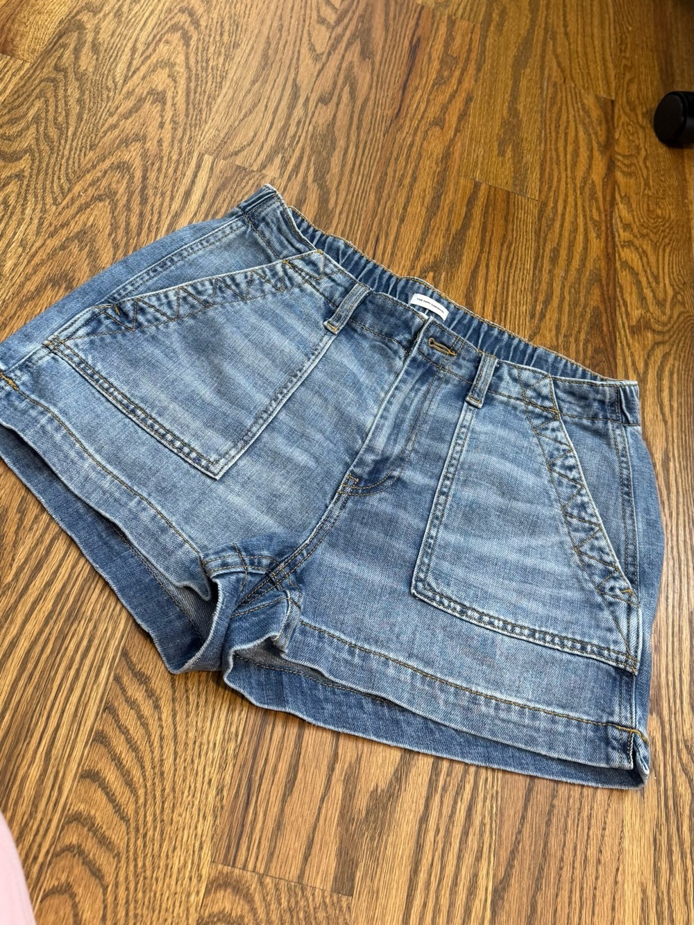 Aerie elastic waist denim shorts